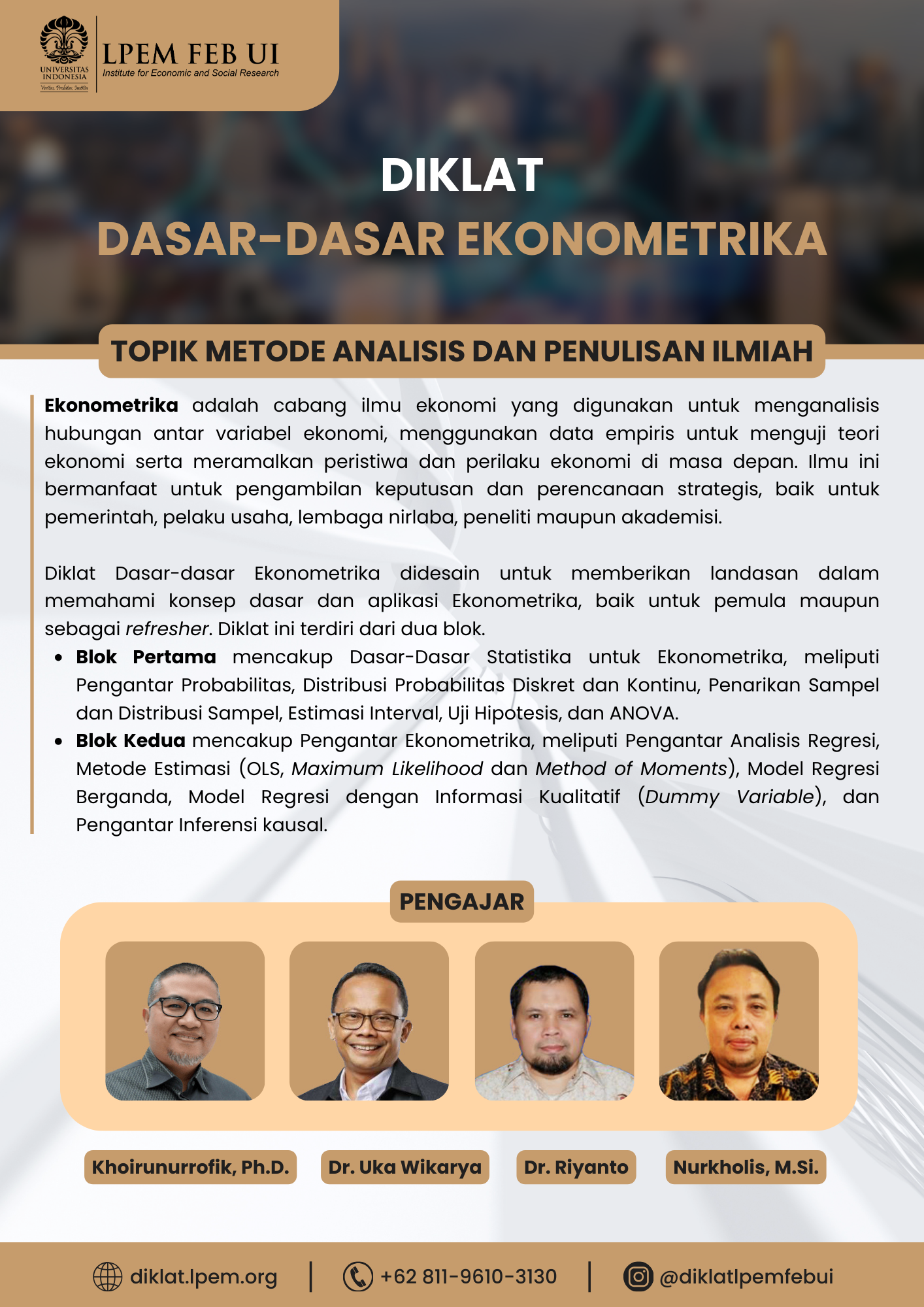 Flyer Dasar-Dasar Ekonometrika