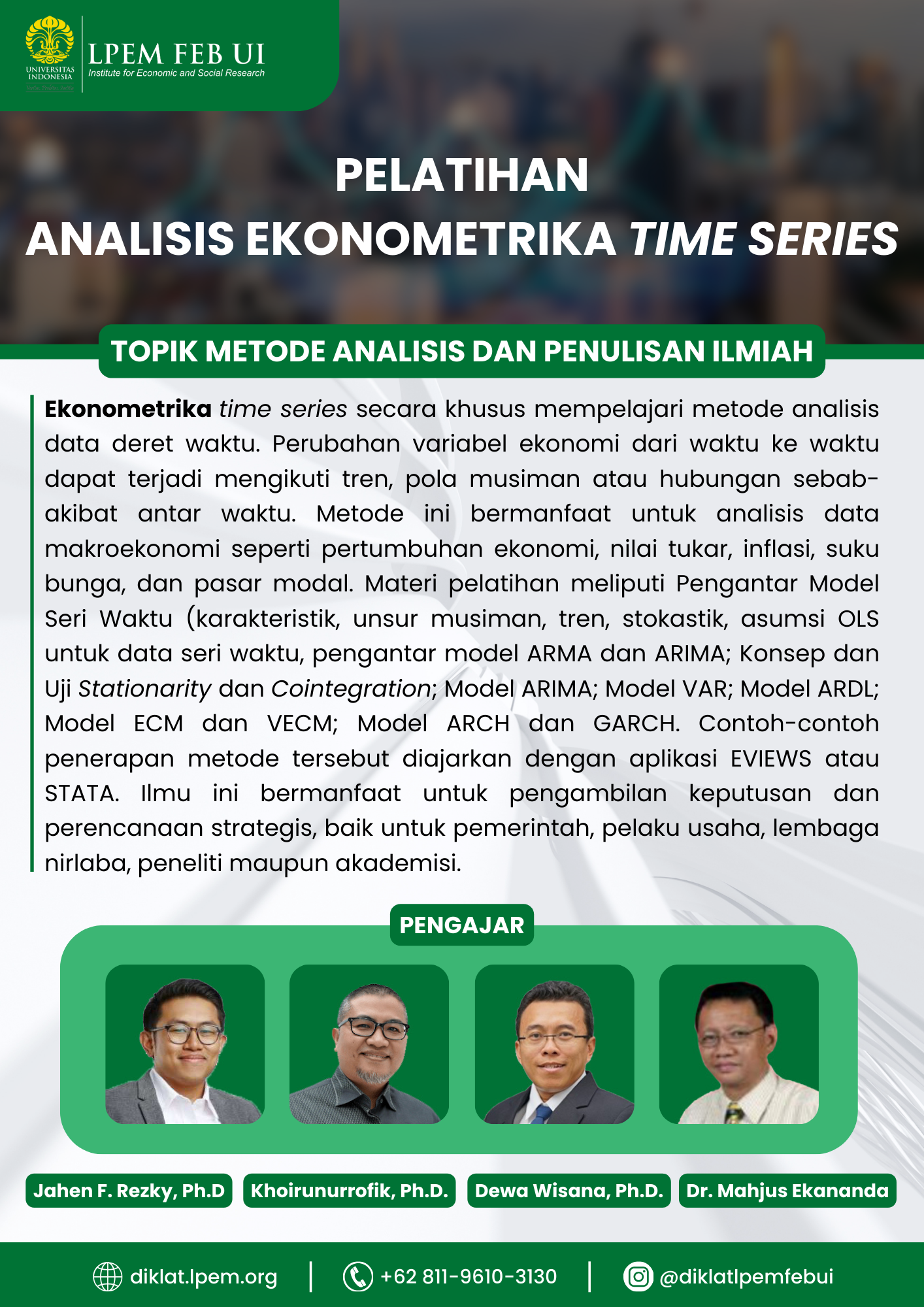 Flyer Ekonometrika Time Series